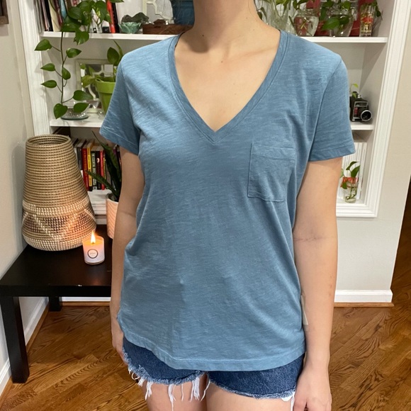 Madewell Whisper Cotton V Neck Pocket 